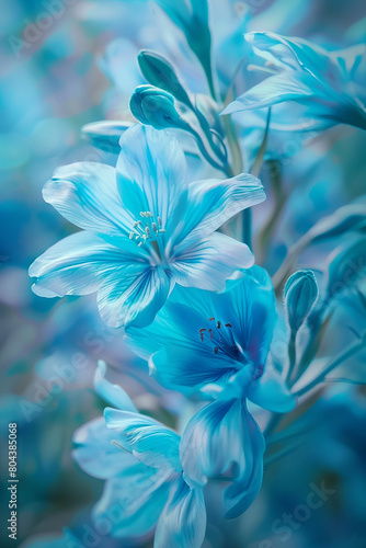 blue flowers soft textured background generated.Ai