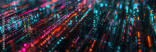 Wallpaper Mural Smart city and abstract dot point connect with gradient line and aesthetic Intricate wave line design , big data connection technology concept . Torontodigital.ca