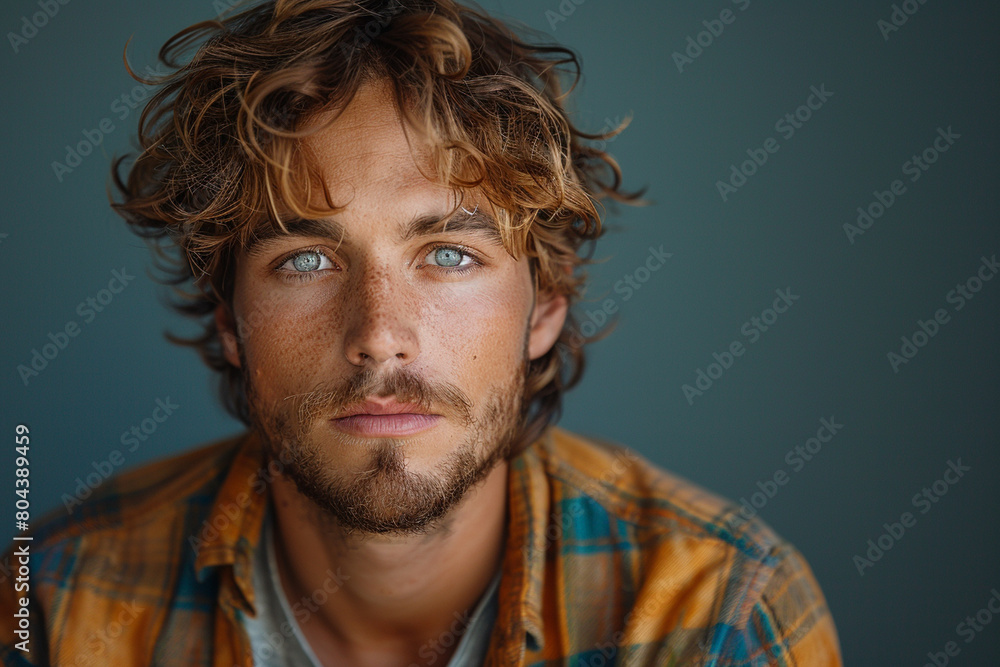 A man with a casual and laid-back messy bedhead hairstyle, featuring tousled locks and a carefree vibe top view A man with a casual and laid-back messy bedhead hairstyle, featuring tousled locks and a carefree vibe top view