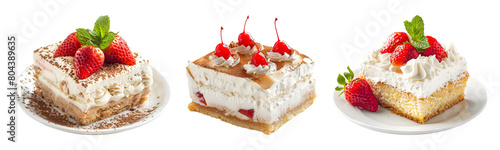 Mexico tres leches cake on transparent background