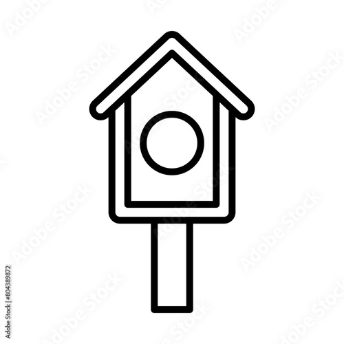 Bird house line icon