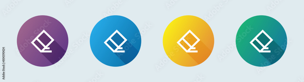 Eraser line icon in flat design style. Wipe out signs vector illustration. Eraser line icon in flat design style. Wipe out signs vector illustration.