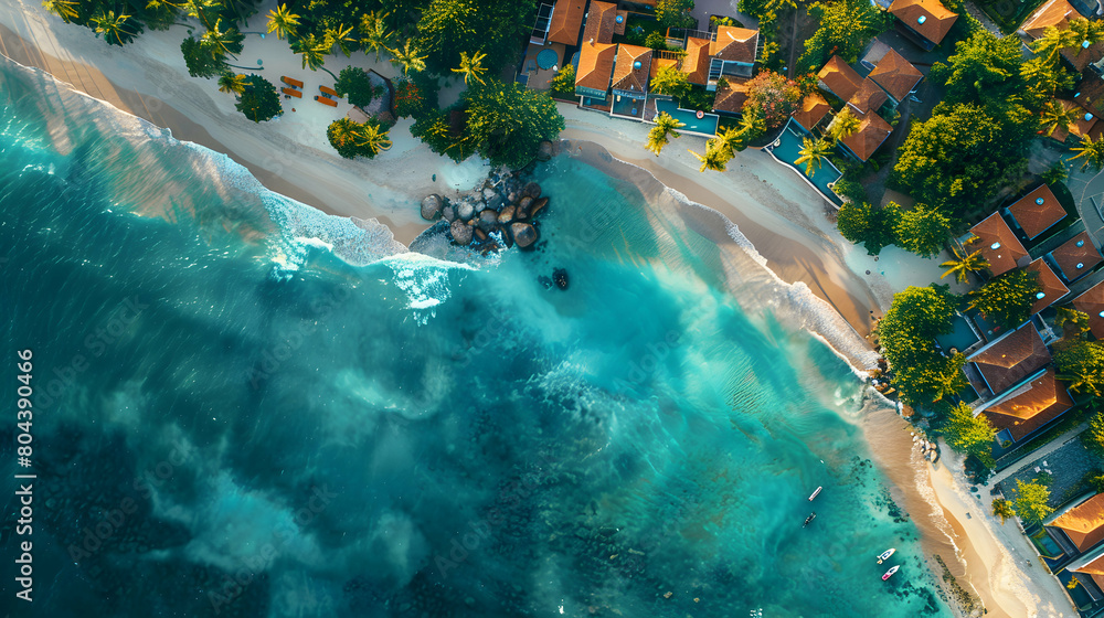 Top Down Coastal Charm: Capture the Allure of Seaside Landscapes for Beach Resorts and Coastal Tourism
