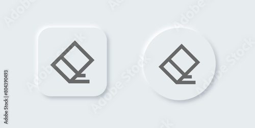 Eraser line icon in neomorphic design style. Wipe out signs vector illustration.