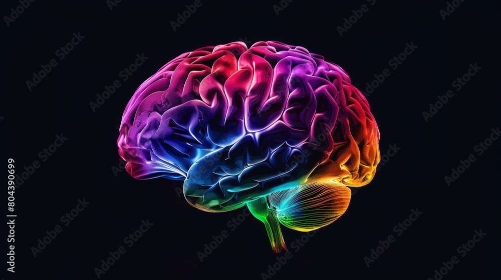 A colorful image of a human brain A colorful image of a human brain
