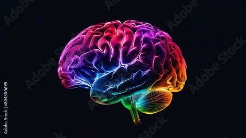 A colorful image of a human brain