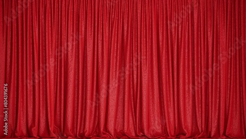 Realistic 3D animation of the red leather show stage curtain rendered in UHD with alpha matte