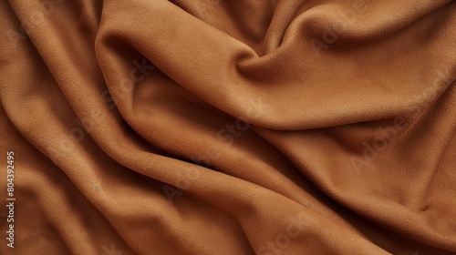 A warm, caramel brown solid color texture, with a fine, suede-like nap that creates a soft, tactile surface, evoking the cozy comfort of autumn and the richness of the earth. 32k