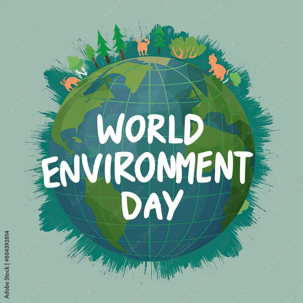 World Environment Day Poster, leaf Plant. World Environment Day, vector ...