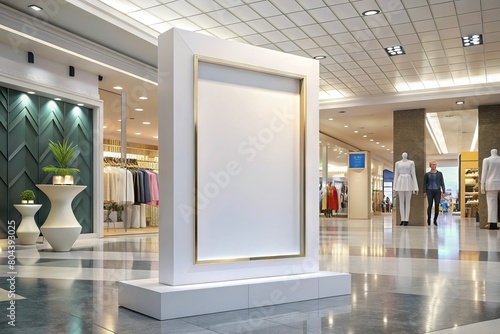 Frame mockup for marketing in luxurious and decorated shopping mall. Generative AI © Fernando
