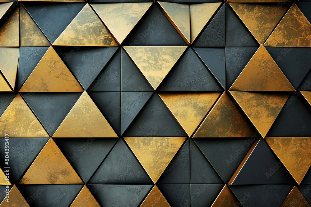 A sophisticated background with a geometric pattern of overlapping gold triangles on a matte black base, creating a sense of luxury and modernity. A sophisticated background with a geometric pattern of overlapping gold triangles on a matte black base, creating a sense of luxury and modernity.