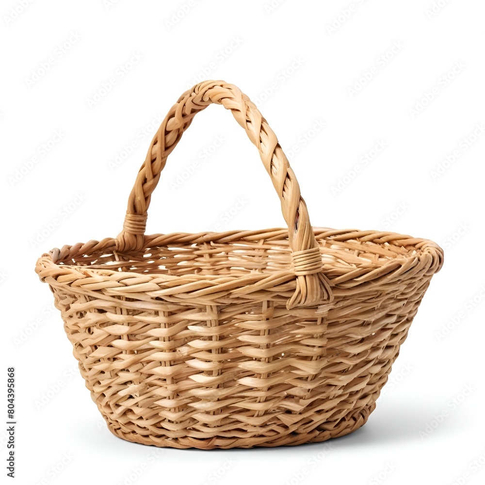Old Wicker Basket On white background.
Old Wicker Basket On white background.
