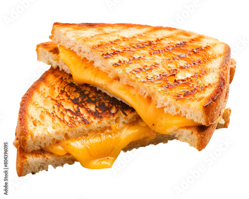 Grilled cheese sandwich on transparent background