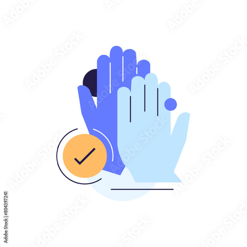 High five,Success gesture. Productive teamwork metaphor,Collaboration