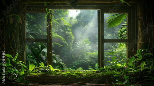 Nature Retreat: Tranquil Forest Frame for Eco-Tourism and Relaxation - Stock Photo Concept