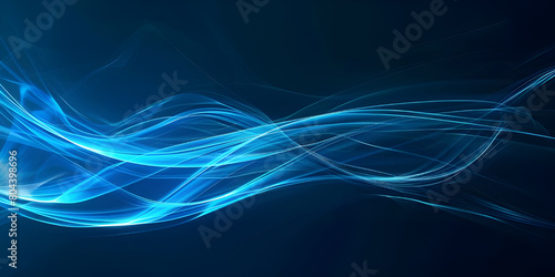 Azure Tracery: Glowing Blue Lines on a Dark Background, Electric Night: Illuminated Blue Lines Set Against Dark Backdrop, Midnight Luminescence: Glowing Blue Lines on Dark Background - Ai Generated