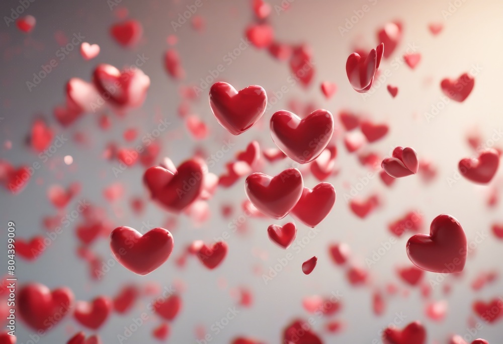'confetti Flying scattered render love hearts Appreciation 3D theme nubes like thank you valentine day heart romantic gratitude care three-dimensional geometric'