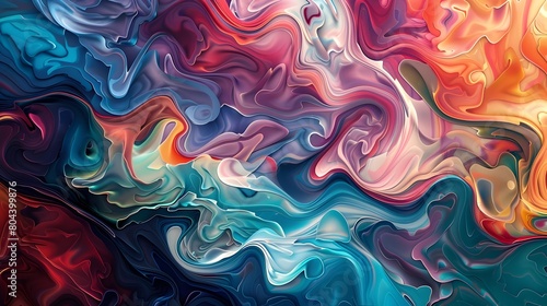 Flowing Expressions of Consciousness A Harmonious Abstract of Organic Forms and Color Dynamics Generative ai