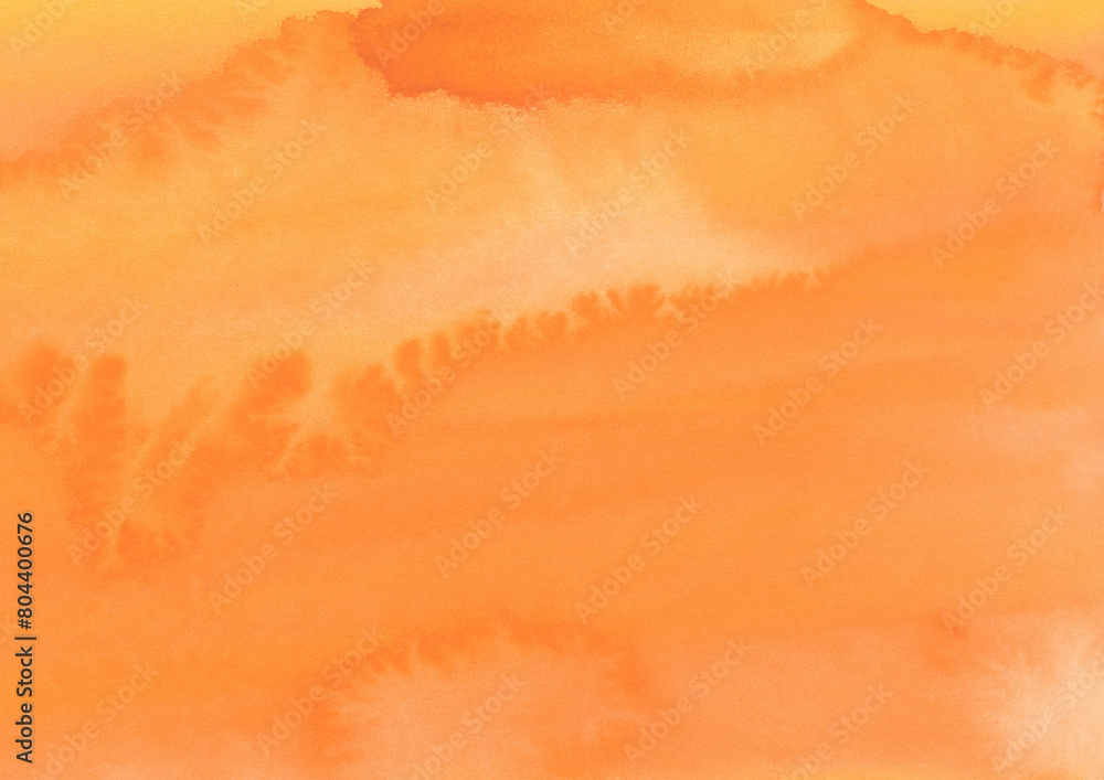 紙の質感のある柔らかオレンジの水彩の背景素材
