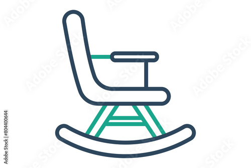 rocking chair icon. icon related to elderly. line icon style. old age element illustration