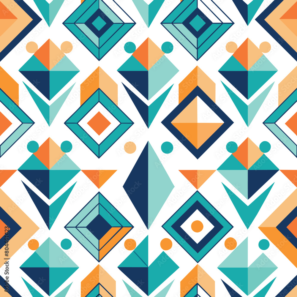 Abstract geometric shape seamless pattern background vector illustration generated by Ai Abstract geometric shape seamless pattern background vector illustration generated by Ai