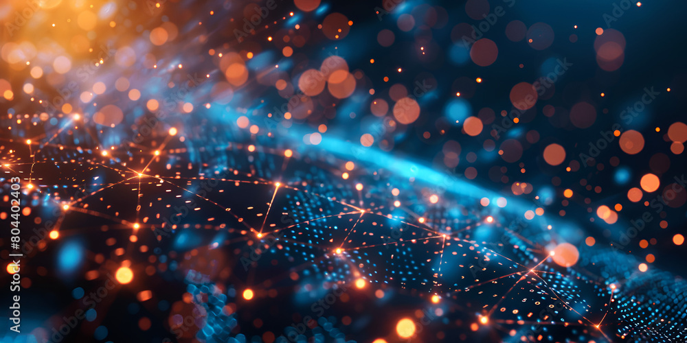 Fototapeta premium Cosmic Network Flow, Interstellar Data Stream