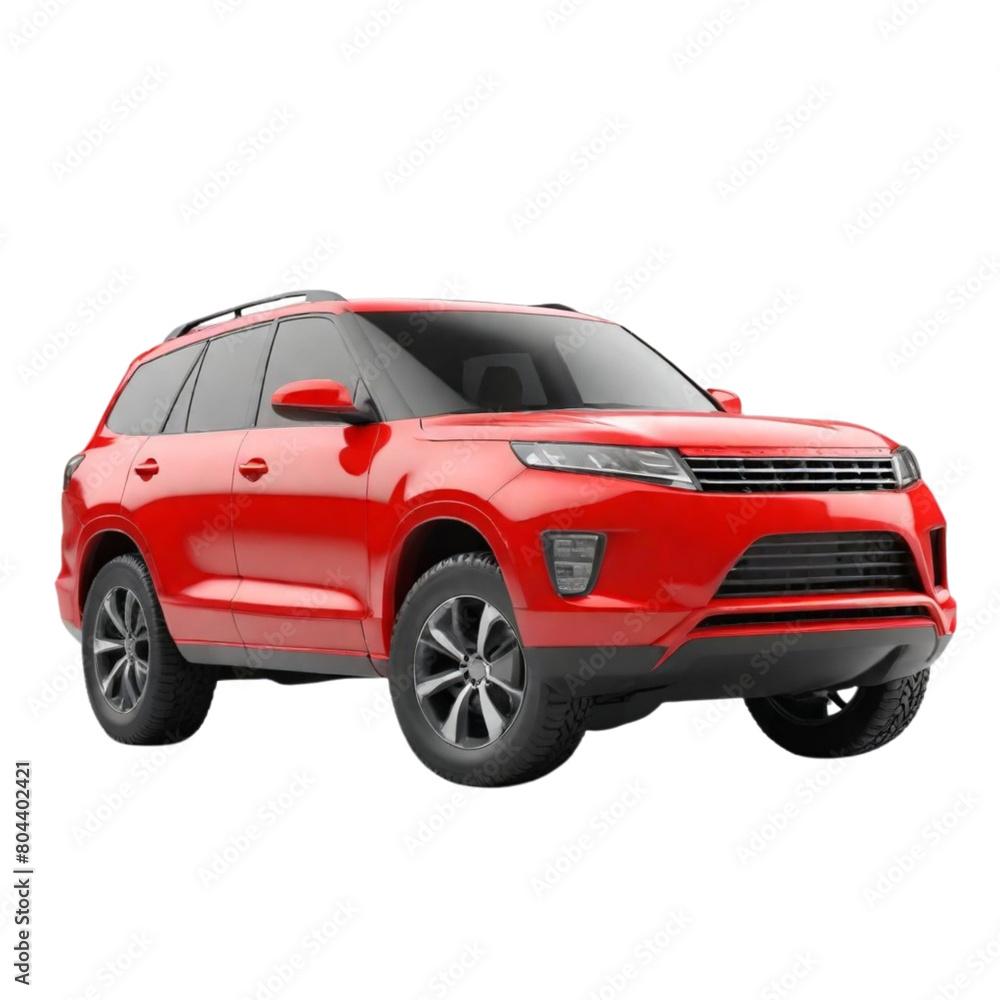 Obraz premium a 3d red car on Isolated transparent background png. generated with AI