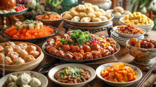 Sumptuous table of Chinese cuisine