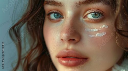 Wallpaper Mural Close-up portrait of a beautiful young woman with flawless skin and light makeup. Torontodigital.ca