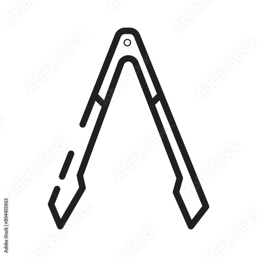 Kitchen Tongs Tools Line Icon