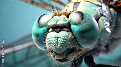 Dragonfly Head Face Macro Close-up - Generative AI