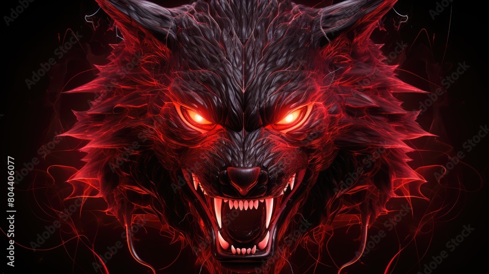 Avatar Of Demon Devil In Shape Of Wolf Creature - Generative AI
