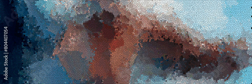 mosaic concept wall mural blended abstract layered shadow brush stroke dark brown bluish color tone