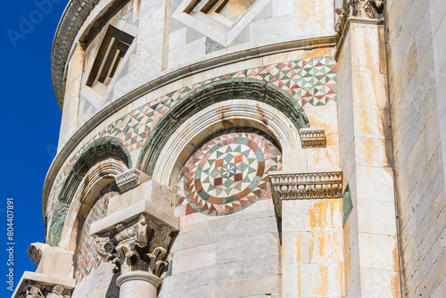 Detail of the historic cathedral in Pisa, Italy