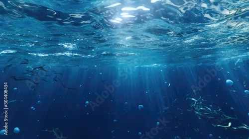 Blue Water Underwater Background Texture - Generative AI © Stock Photos Bank 