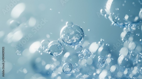 Wallpaper Mural Flowing water bubbles,Water molecule,bubbles, light blue gradient,minimalism Torontodigital.ca