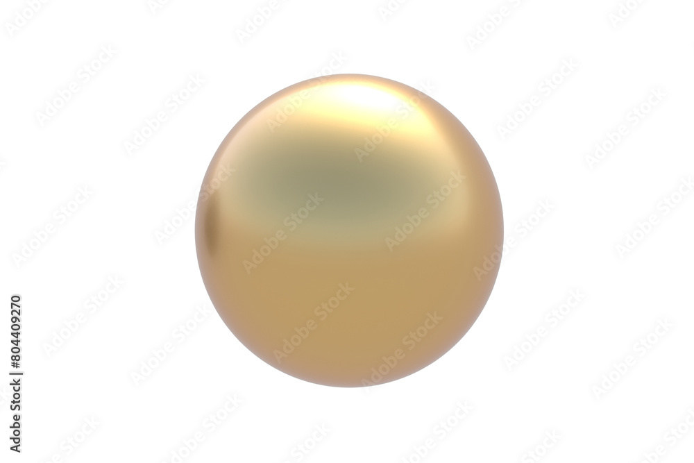 Obraz premium Golden ping pong ball isolated on white background. 3d render