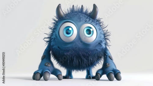 Cute character image of create a logo of a monster with big eyes and very big feet, no background AI generated
