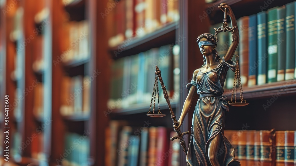 Fototapeta premium Statue of Justice - female justice in a lawyer's office