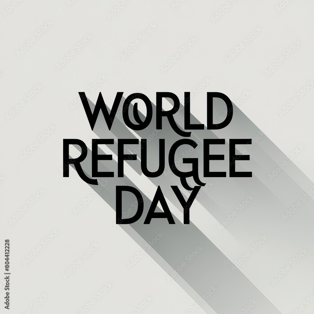 Obraz premium World Refugee day, World Refugee day typography, Refugee day calligraphy, World Refugee Day poster, illustration. post. banner, post, World Refugee Day Banner, World Refugee day calligraphy, 