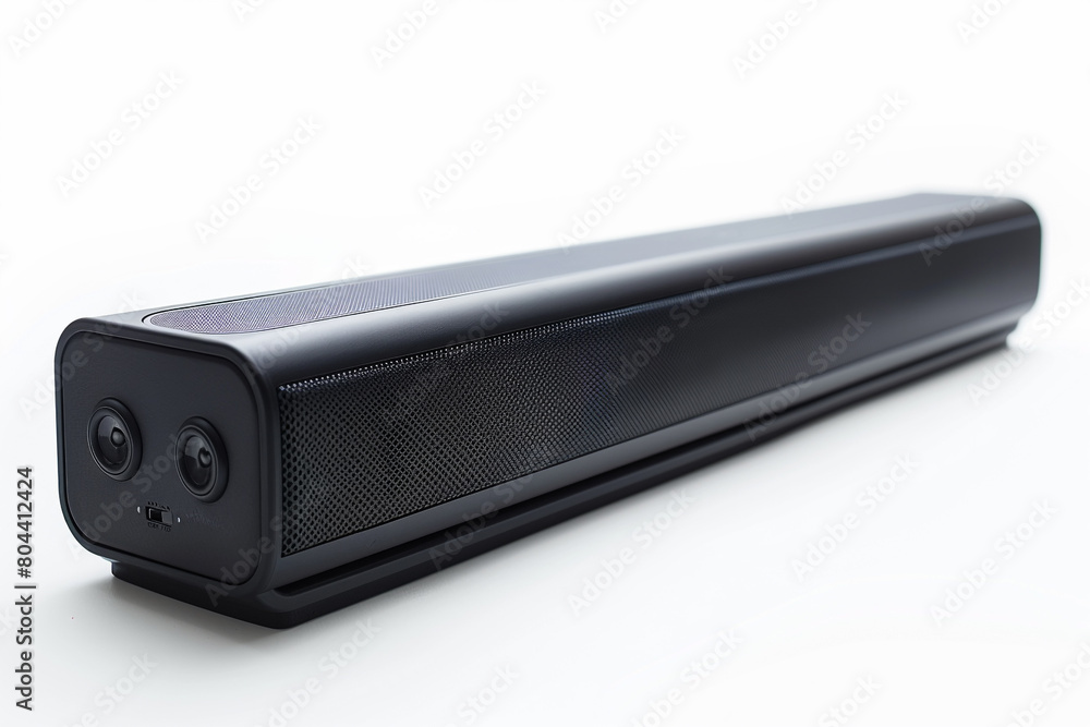 Black wireless bluetooth sound bar speaker on isolated white background Black wireless bluetooth sound bar speaker on isolated white background