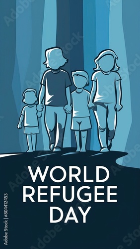 World Refugee Day  Design  Stand With Refugees  Celebrate Strength on   World Refugee Day Poster  Refugee day  creative design for. social media Post  illustration  world refugee day Post  banner