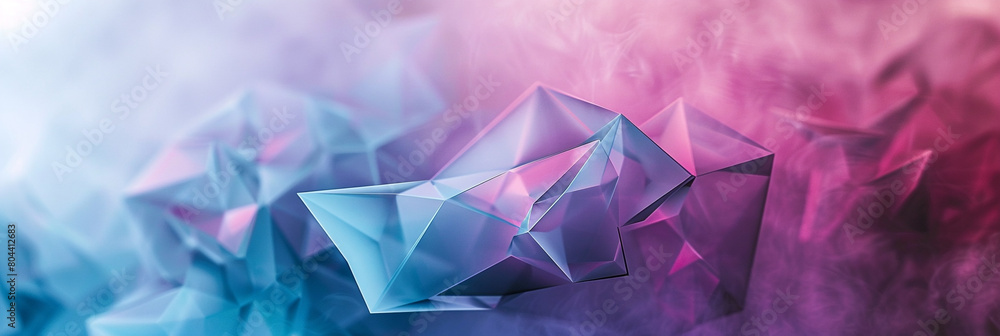 abstract polygonal design of turquoise and magenta, ideal for an elegant abstract background