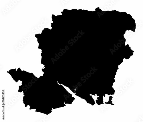Hampshire county silhouette map photo