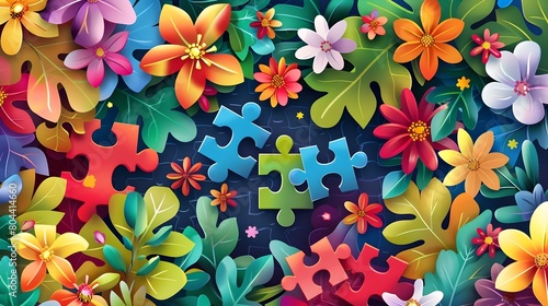 World Autism Awareness Day Digital A Vibrant Puzzle of Connection and Acceptance Generative ai photo