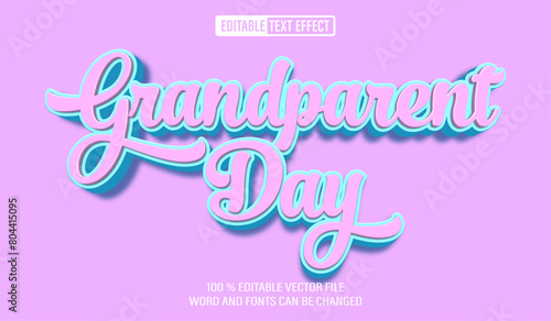 Editable 3d text style effect - Grandparent Day text effect Template