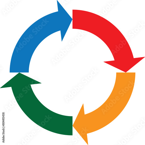 round arrow clor full icon on white background. Modern mono solid plain flat minimal style.