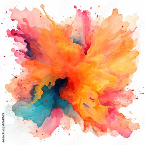 Vibrant Paint Cloud on White Background