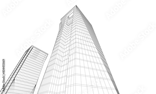 abstract buildings architectural drawing 3d
