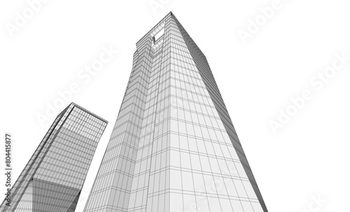 abstract buildings architectural drawing 3d